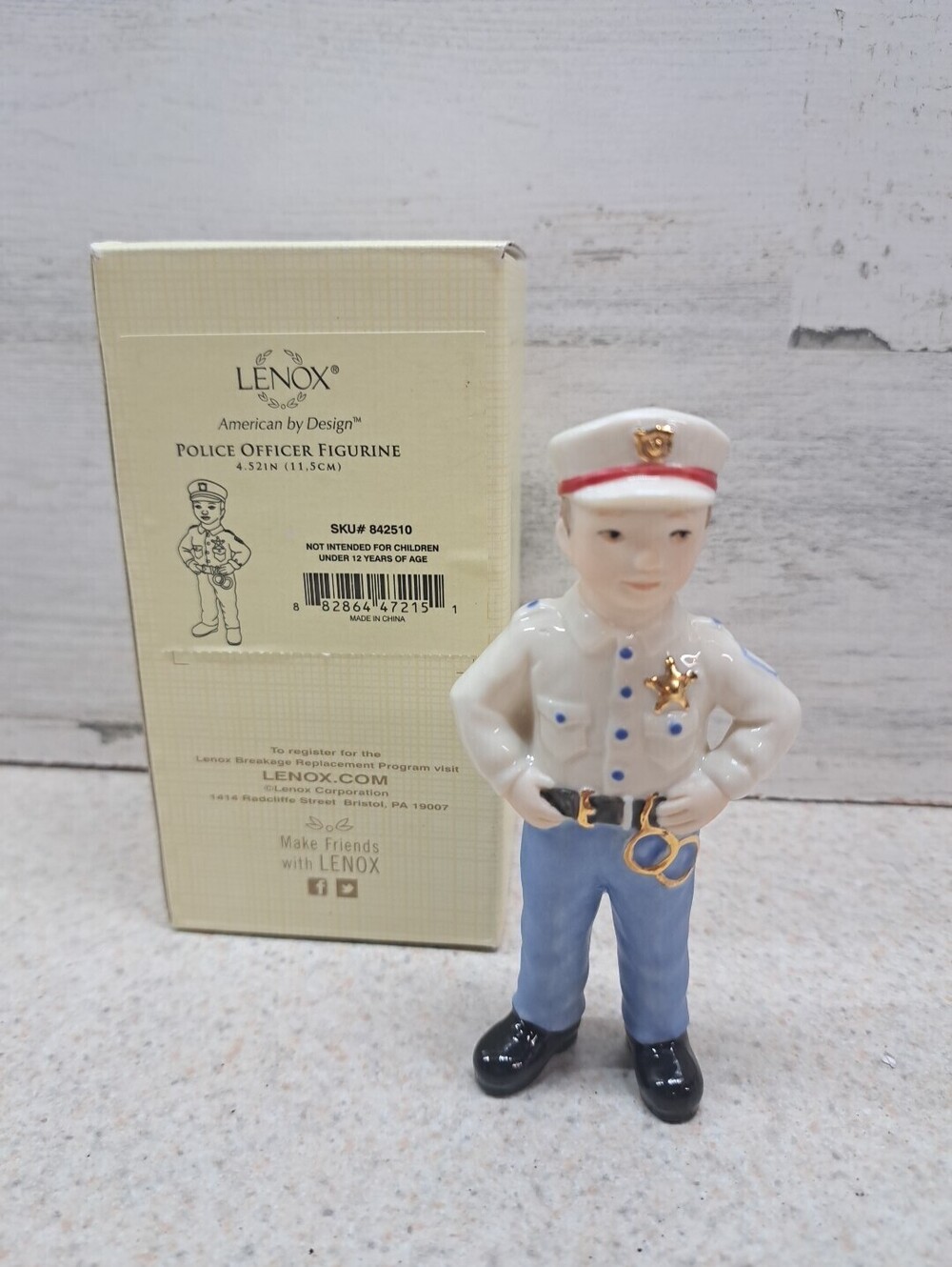 BRAND NEW Lenox Police Officer Figurine  4.52 In Ceramic